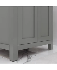 Myra 24 in. Bath Vanity in Cashmere Grey with Integrated Ceramics Vanity Top and Sink