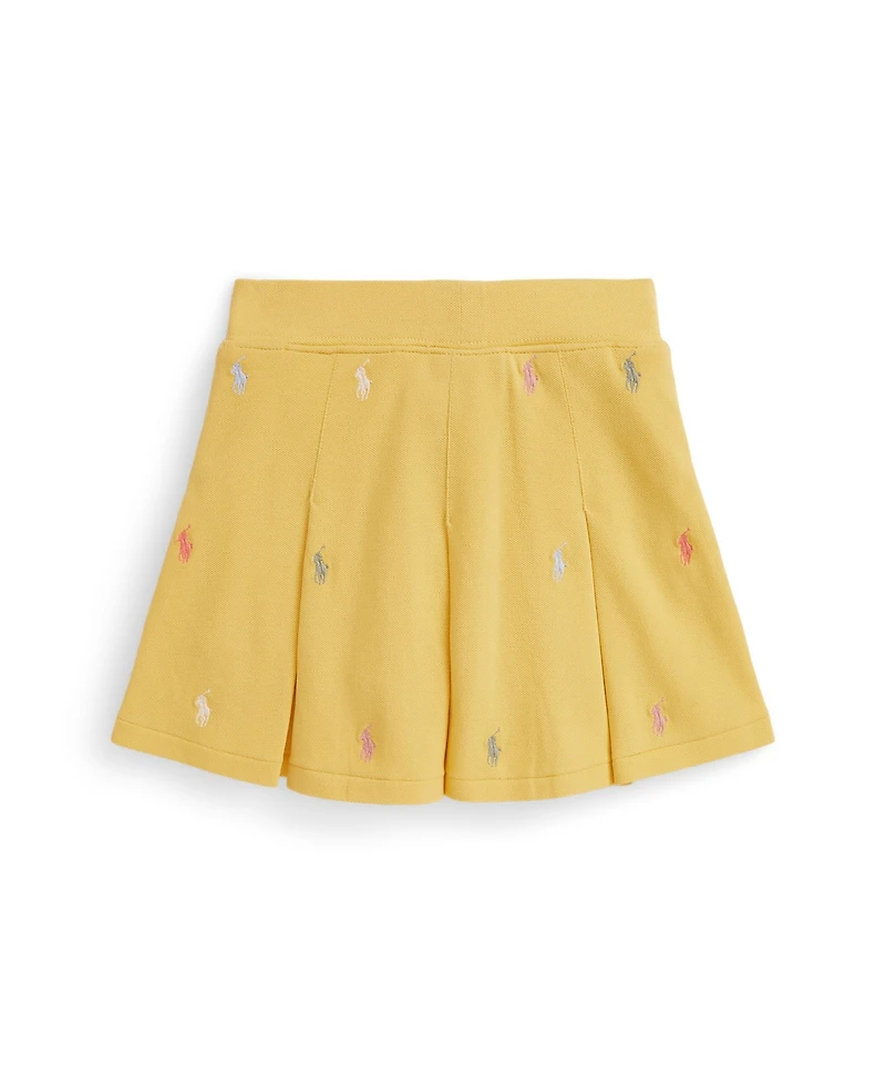 Polo Ralph Lauren Toddler and Little Girls Pony Pleated Mesh Skort