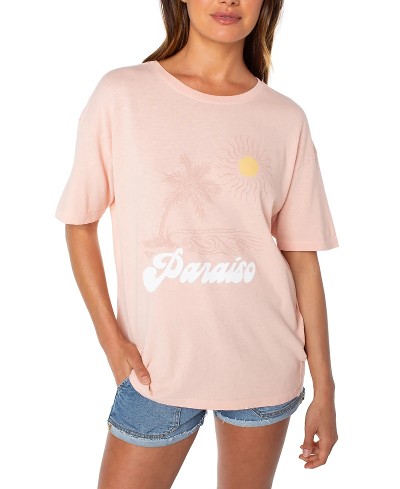 Roxy Juniors' Paraiso Cotton Oversized Graphic T-Shirt