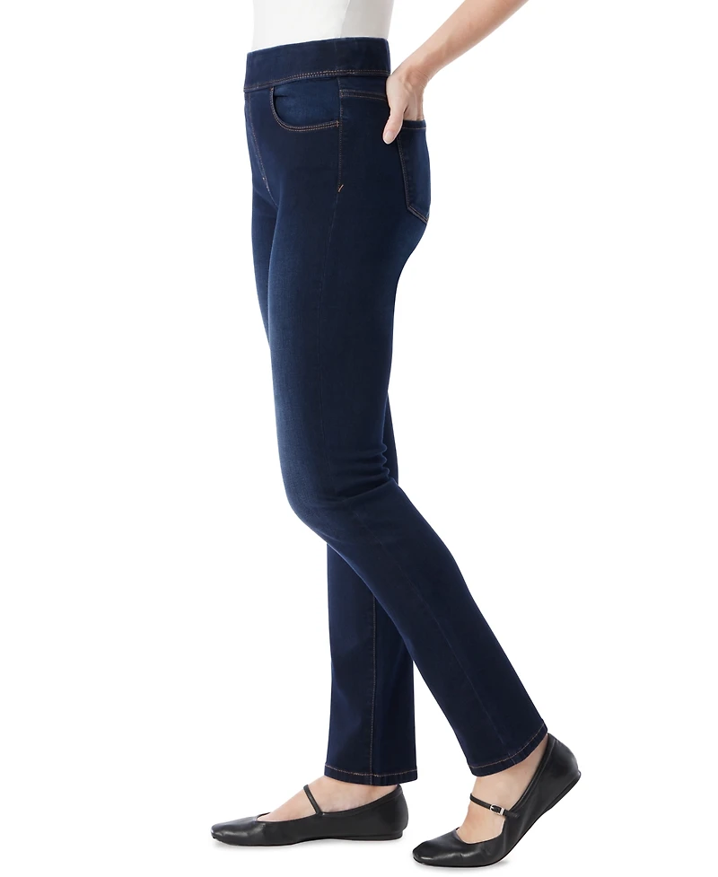 Gloria Vanderbilt Petite Amanda High Rise Pull-On Slim Straight Leg Jeans