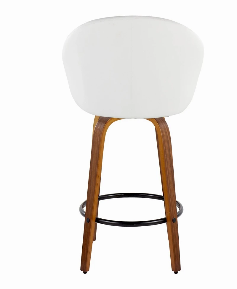 LumiSource 26" Faux Leather Matisse High Back Contemporary Fixed-Height Counter Stool, Set of 2