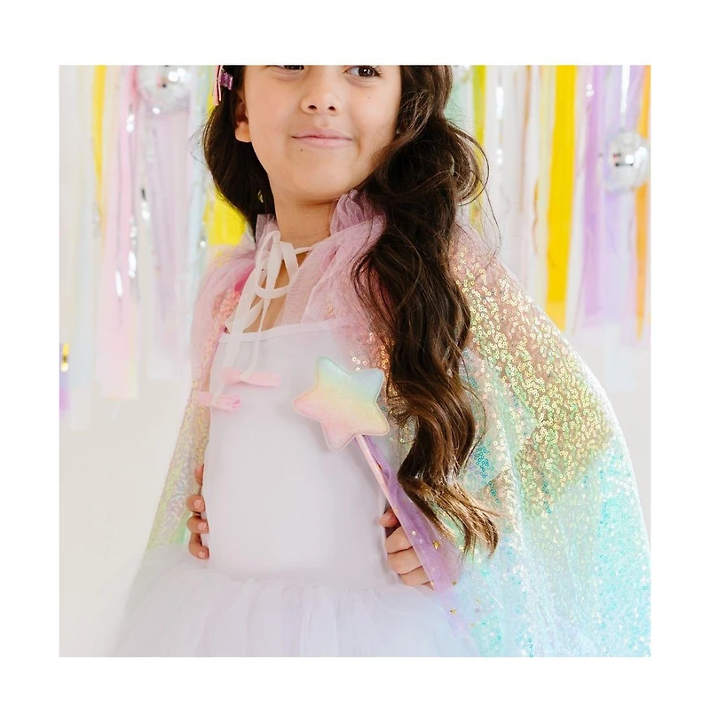 Sweet Wink Child Girl's Rainbow Sequin Cape