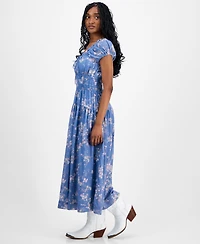 Lucky Brand Women's Floral-Print Cinched-Waist Midi Dress