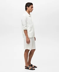 Mango Men's Pockets Linen Overshirt