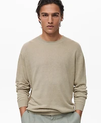 Mango Men's Linen Flowy Sweater