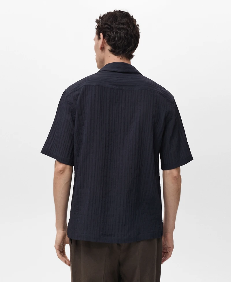 Mango Men's Stripped Structure Shirt