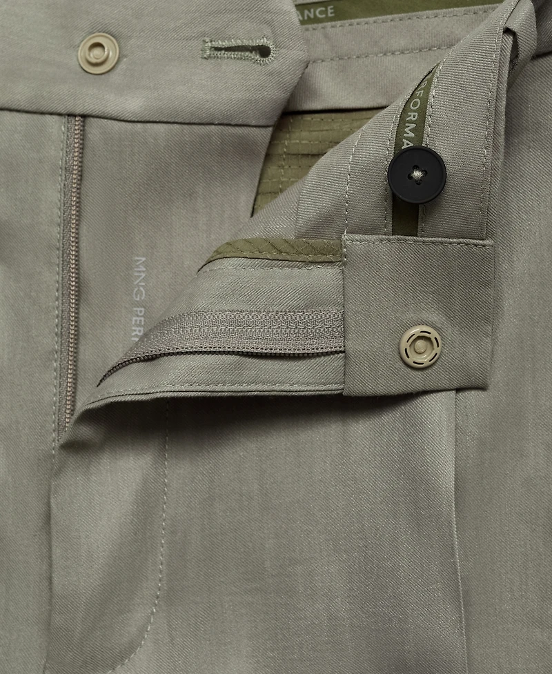Mango Men's Pleated Linen Pants