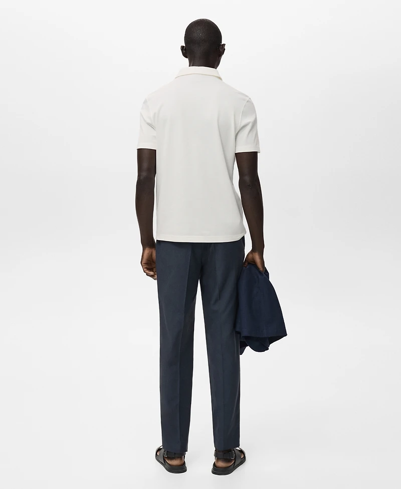 Mango Men's Cotton Tapered Crop Pants