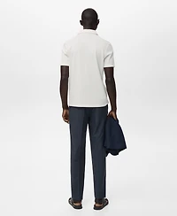 Mango Men's Cotton Tapered Crop Pants