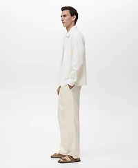 Mango Men's Pockets Linen Overshirt