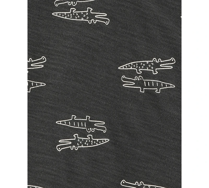 Carter's Baby Boys Alligator-Print Henley T-Shirt & Striped Pull-On Shorts, 2 Piece Set