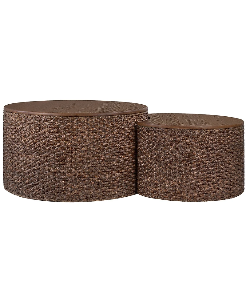Gallerie Decor 2-Pc. Saxony Rattan Nesting Coffee Table