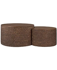 Gallerie Decor 2-Pc. Saxony Rattan Nesting Coffee Table
