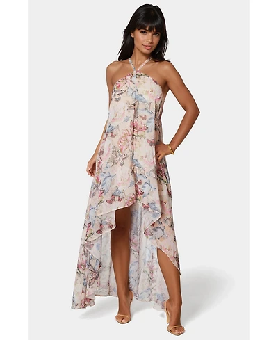 Bebe Women's High Low Halter Dress