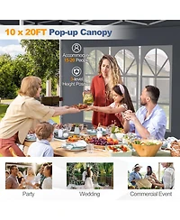 10 x 20 Feet Pop up Canopy with 6 Sidewalls Windows and Carrying Bag
