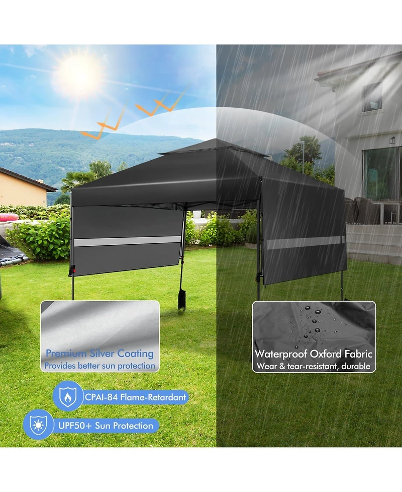 10 x 17.6 Feet Outdoor Instant Pop-up Canopy Tent with Dual Half Awnings
