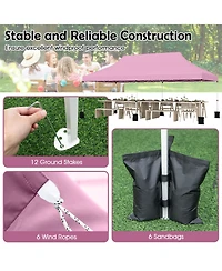 10 X 20 Ft Pop up Canopy Tent Foldable Portable Outdoor Gazebo with Carry Bag