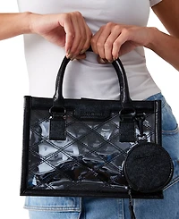 Steve Madden Celene Clear Box Tote with Denim