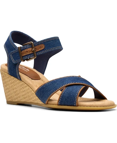 Clarks Collection Women's Emmalae Iris Wedge Sandals