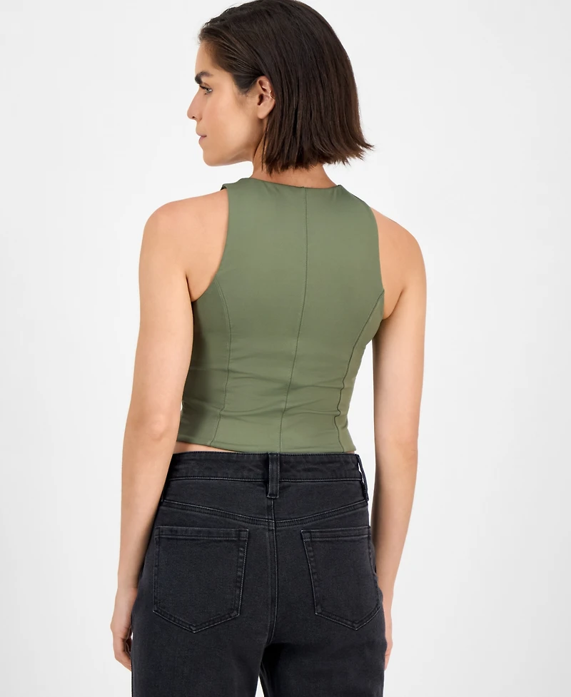 Bar Iii Women's Soft-Seam Corset Tank Top, Exclusively at Macy's