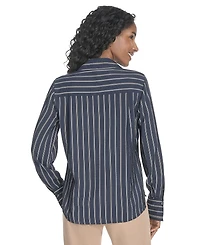 Tommy Hilfiger Women's Striped Long-Sleeve Popover Top