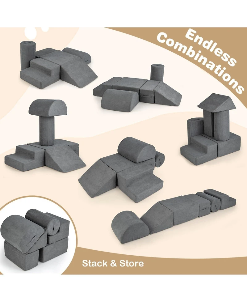 Mecale 6-Piece Baby Climbing Blocks with 30D High-Density Foam and Carrying Handles