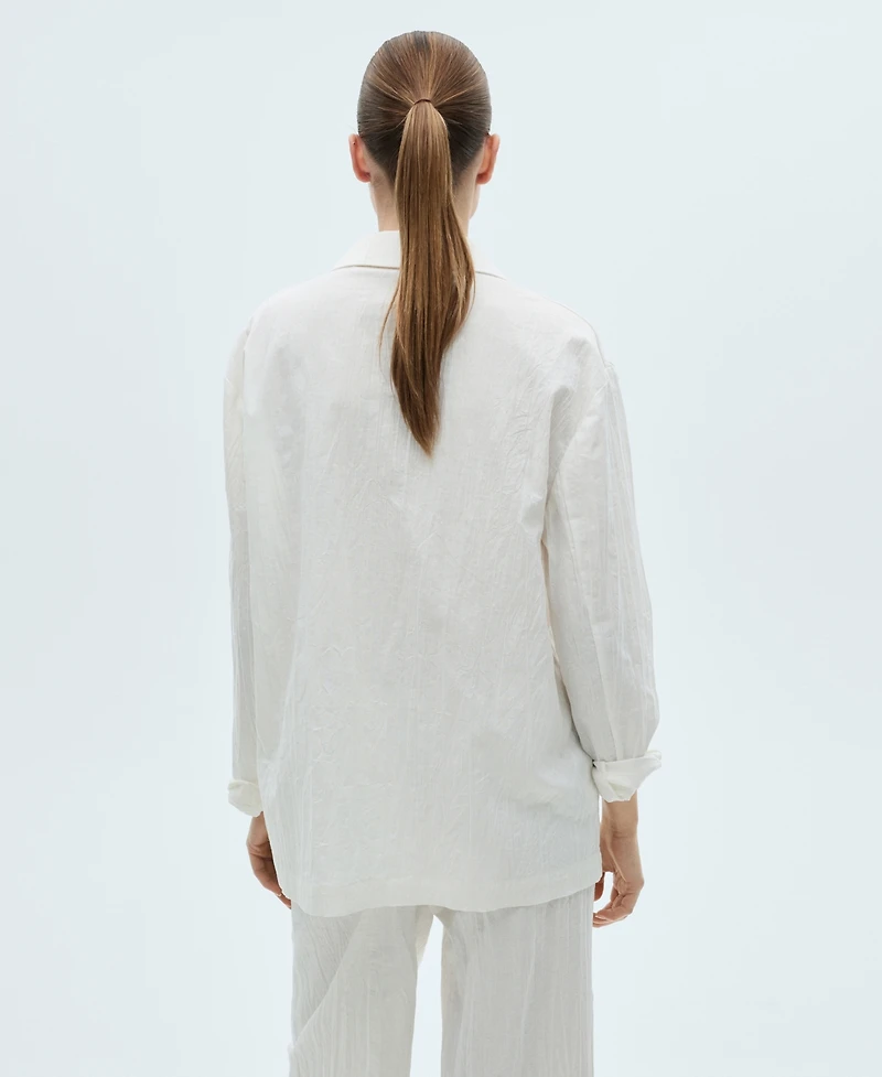 Mango Women's Wrinkled-Effect Suit Jacket