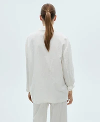 Mango Women's Wrinkled-Effect Suit Jacket