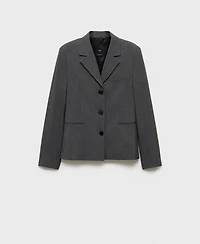 Mango Women's Straight Button Suit Blazer