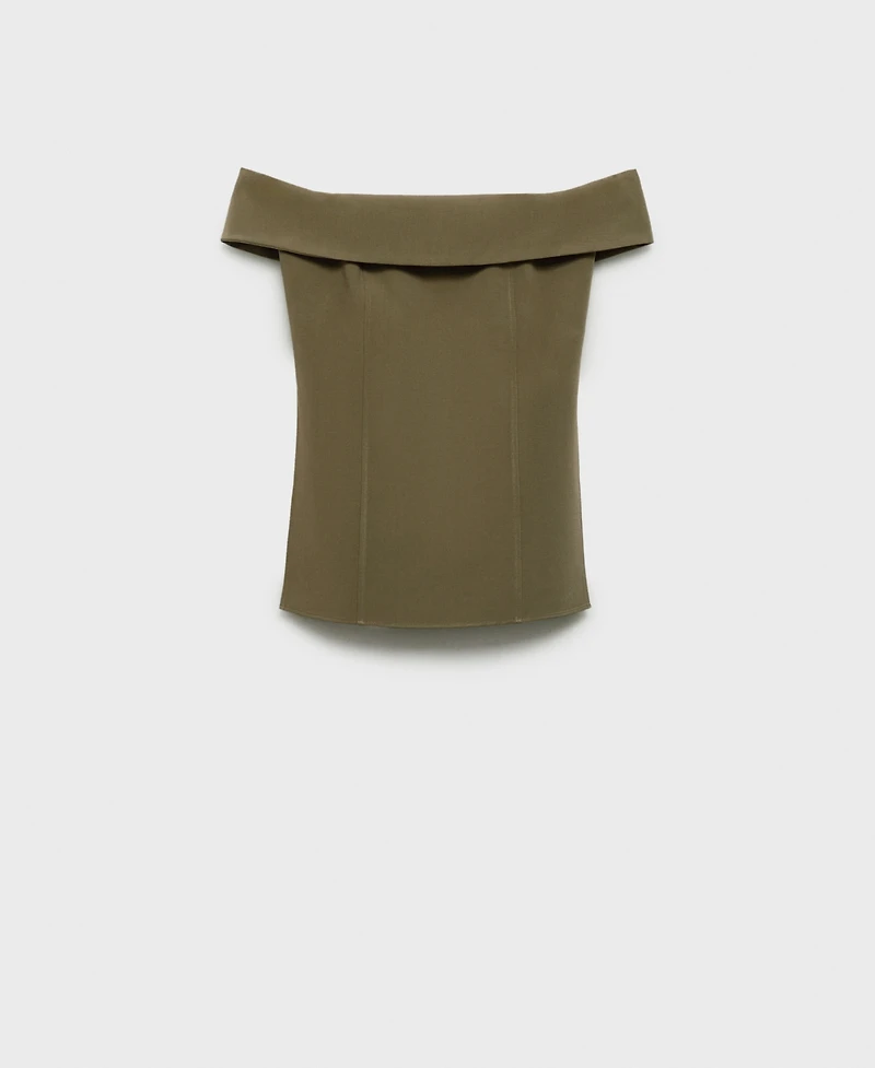Mango Women's Fitted Off-The-Shoulder Top