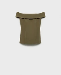 Mango Women's Fitted Off-The-Shoulder Top