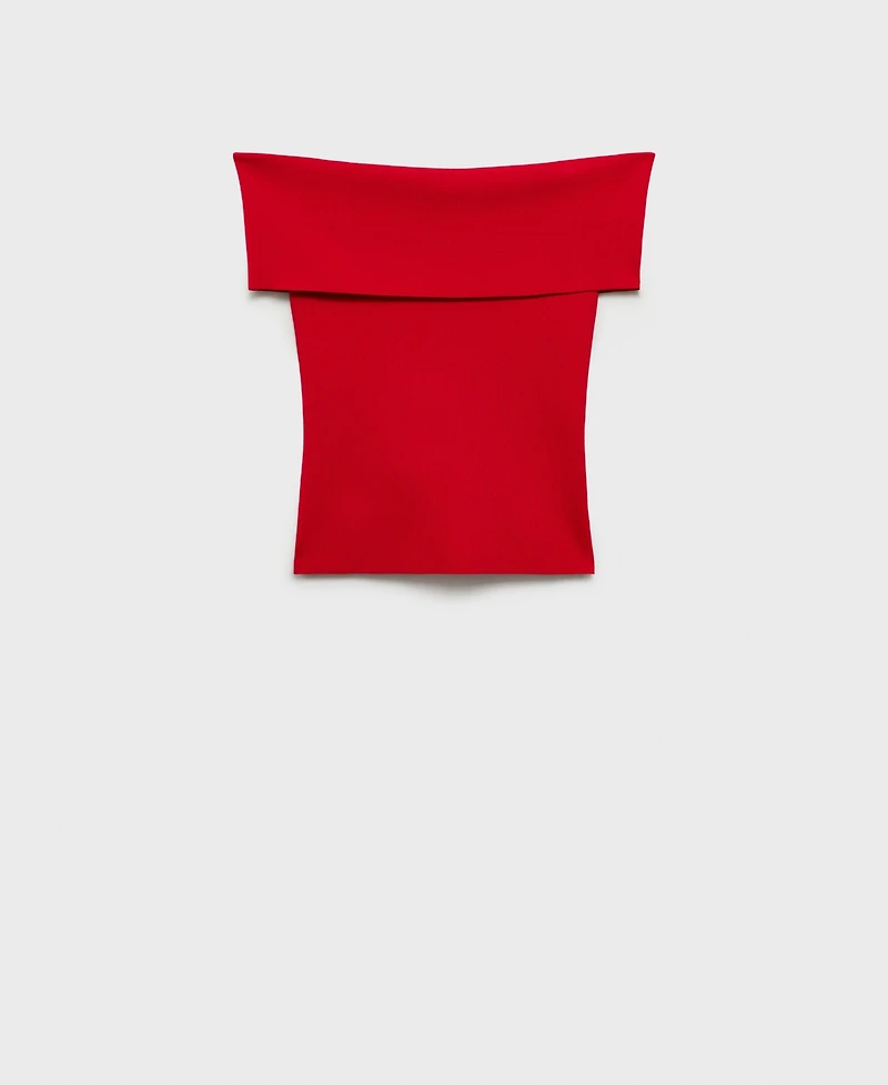 Mango Women's Off-The-Shoulder Knitted Top