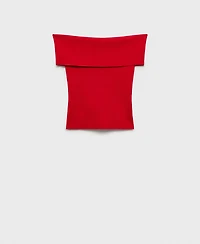 Mango Women's Off-The-Shoulder Knitted Top