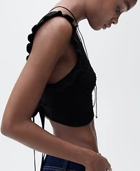 Mango Women's Back Bow Detail Crop Top