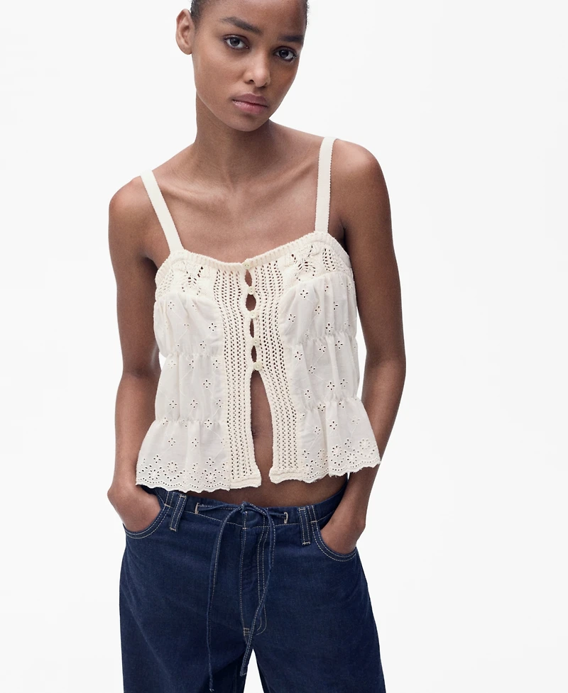 Mango Women's Openwork Details Combined Top