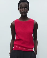 Mango Women's Fine Ribbed Knit Top