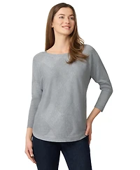 Melissa Paige Women's Boat-Neck Diamond-Knit Dolman-Sleeve Sweater