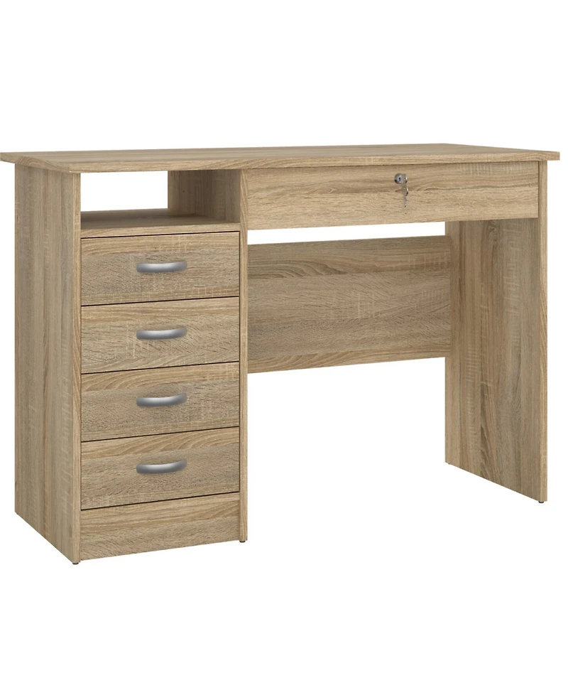 Tvilum 29.76" Wood 5 Drawer Desk