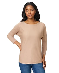 Melissa Paige Women's Boatneck Button-Back Dolman-Sleeve Sweater