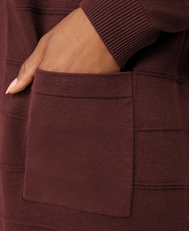 Melissa Paige Women's Ribbed Open-Front Long Cardigan