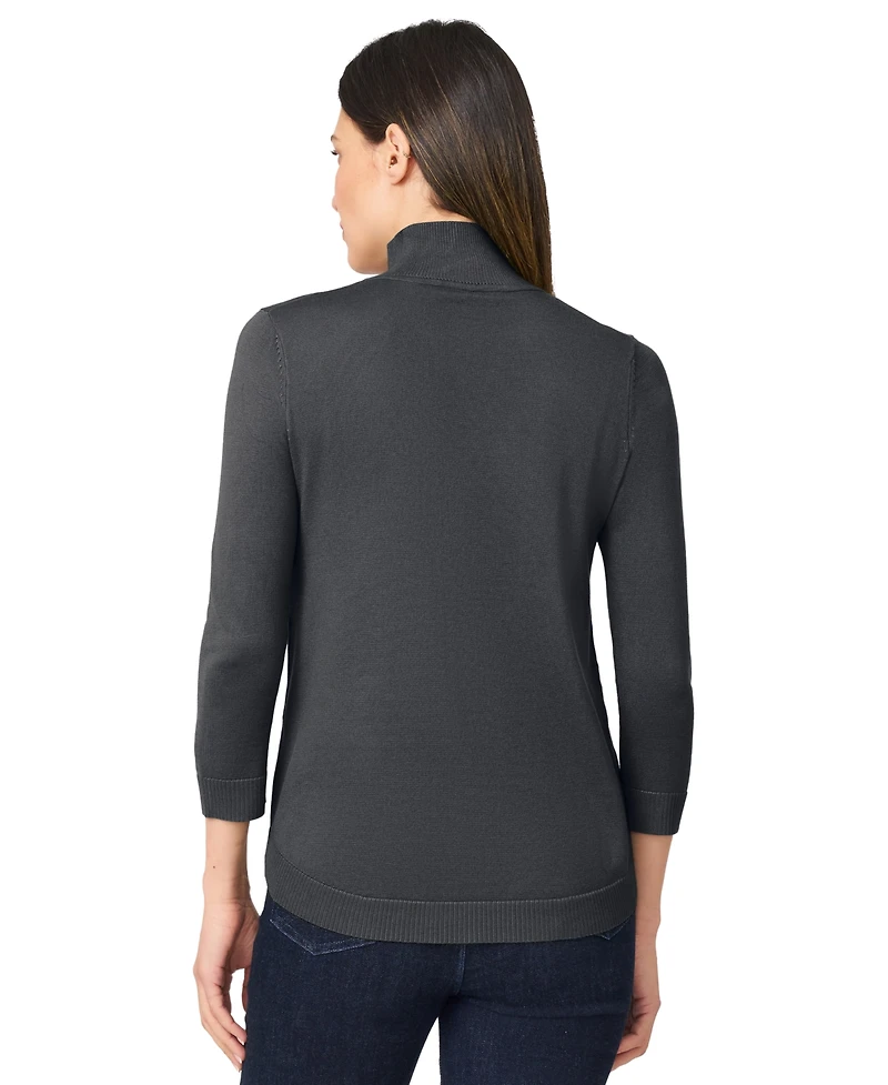 Melissa Paige Women's Mock-Neck Side-Zip Sweater