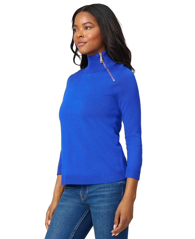 Melissa Paige Women's Mock-Neck Side-Zip Sweater