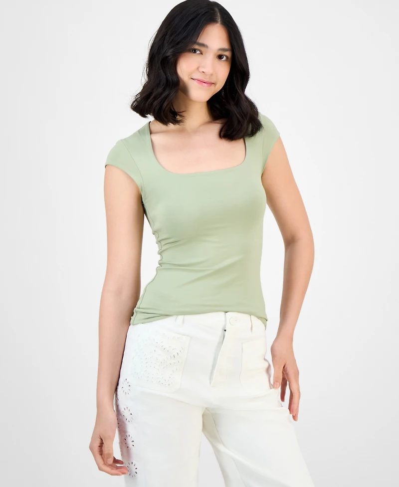 And Now This Women's Square Neck Cap Sleeve Top, Exclusively at Macy's