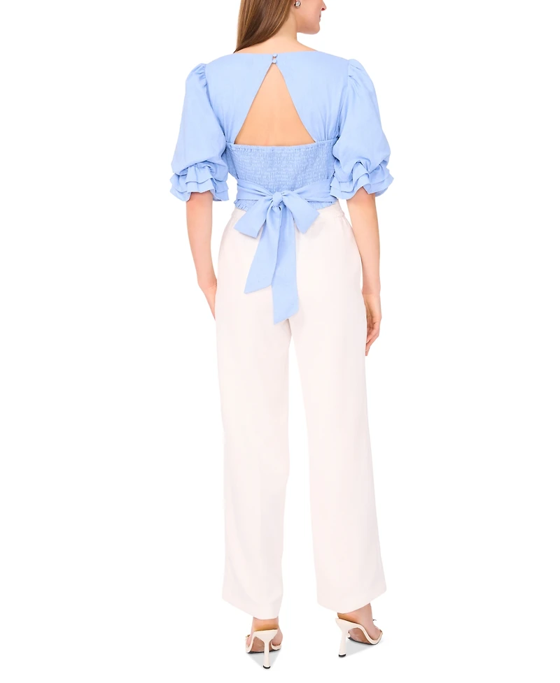 Parker Women's The Lona Square-Neck Blouson-Sleeve Blouse