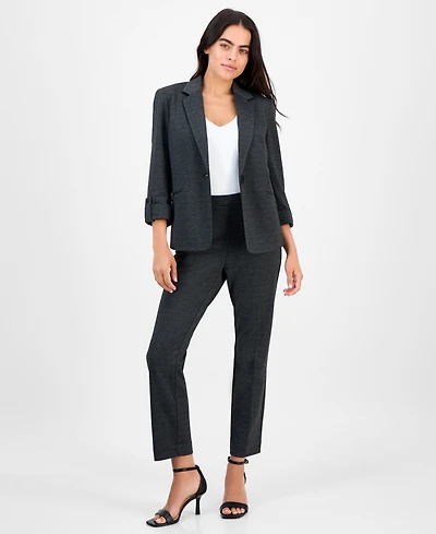 Ak Anne Klein Petite Mid-Rise Pull-On Straight-Leg Ankle Pants