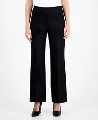 Anne Klein Petite Ponte Pinstripe Mid-Rise Pull-On Pants
