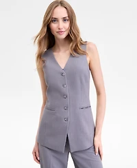 Tahari Asl Long-Line Vest, Regular & Petite