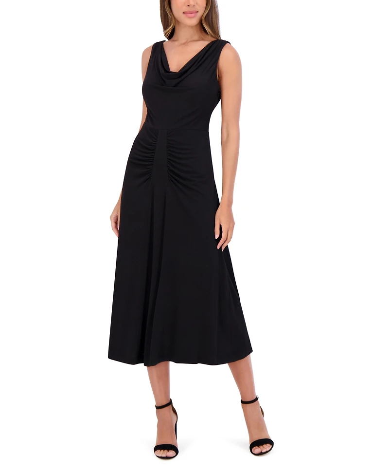 kensie Women's Jersey Cowl-Neck Sleeveless Dress
