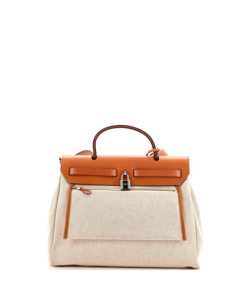 Pre-Owned Hermes 31 Herbag Zip Pegase Pop Toile and Leather