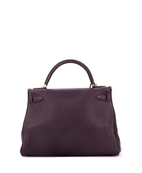 Pre-Owned Hermes Kelly 32 Handbag Purple Togo with Gold Hardware